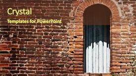  Presentation with castle - Colorful slides enhanced with medieval times ages - arched castle window backdrop and a tawny brown colored foreground