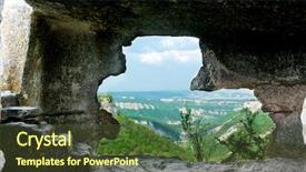  Presentation with medieval times - Amazing theme having medieval times ages - cave element of design backdrop and a tawny brown colored foreground