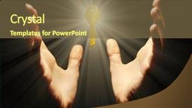  Presentation with key - Cool new PPT theme with medieval times ages - female hands with key backdrop and a tawny brown colored foreground