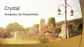  Presentation with zoroastrian ruins of ancient palace - Presentation design consisting of medieval times ages - image ruins of the ancient background and a cream colored foreground