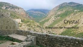  Presentation with medieval times - Amazing slide deck having medieval times ages - image ruins of the ancient backdrop and a mint green colored foreground