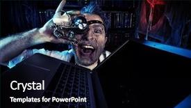  Presentation with medieval times - Theme having medieval times ages - old scientist working in his background and a black colored foreground