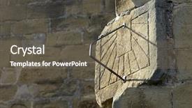  Presentation with facade - Theme with medieval times ages - old sundial in a stone background and a violet colored foreground