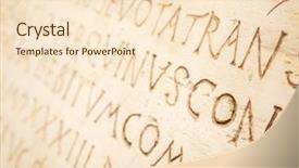  Presentation with christian thanksgiving - Colorful presentation design enhanced with medieval times ages - pre-christian latin writing carved backdrop and a lemonade colored foreground