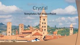  Presentation with towers - Cool new slides with medieval-towers-in-old-city backdrop and a light blue colored foreground