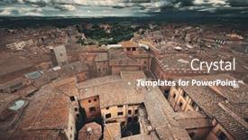  Presentation with ancient war history medieval - Slides having medieval-town-siena-rooftop-view background and a violet colored foreground