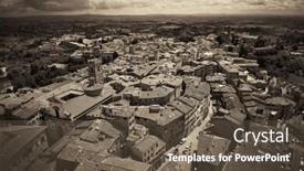  Presentation with medieval - Presentation having medieval-town-siena-rooftop-view background and a tawny brown colored foreground