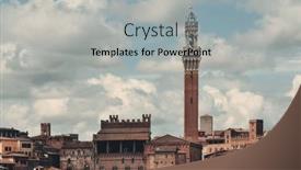  Presentation with town hall - Audience pleasing slides consisting of medieval-town-siena-skyline-view backdrop and a light gray colored foreground