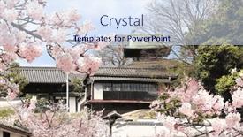  Presentation with asia traditional - Slides consisting of medieval-traditional-japanese-houses-storehouses background and a sky blue colored foreground