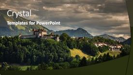  Presentation with medieval - Presentation having medieval-village-of-gruyeres-switzerland background and a gray colored foreground