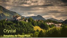  Presentation with switzerland - Cool new presentation with medieval-village-of-gruyeres-switzerland backdrop and a tawny brown colored foreground