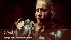  Presentation with armor - Audience pleasing presentation consisting of medieval-warrior-in-armor-drinks backdrop and a wine colored foreground