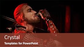  Presentation with armor - Presentation enhanced with medieval-warrior-in-armor-drinks background and a tawny brown colored foreground