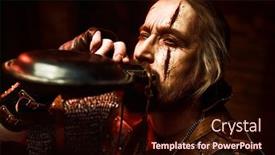  Presentation with armor - Theme with medieval-warrior-in-armor-drinks background and a wine colored foreground