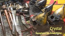  Presentation with weapons - Cool new presentation theme with medieval weapons and armor backdrop and a tawny brown colored foreground