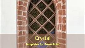  Presentation with stained glass - Presentation with medieval-window-with-stained-glass background and a coral colored foreground