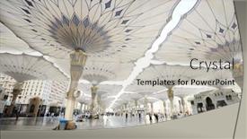  Presentation with saudi arabia - Slides with medina-july-21-holy-mosque background and a light gray colored foreground