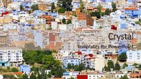  Presentation with africa - PPT theme enhanced with medina of chefchaouen morocco africa background and a coral colored foreground