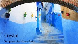  Presentation with africa - Theme having medina of chefchaouen morocco africa background and a light blue colored foreground