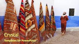  Presentation with morocco - Colorful slide set enhanced with old medina of chefchaouen morocco backdrop and a tawny brown colored foreground