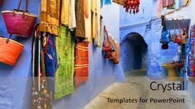  Presentation with morocco - Presentation theme enhanced with medina of chefchaouen morocco africa background and a coral colored foreground