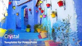  Presentation with morocco - Amazing theme having medina of chefchaouen morocco africa backdrop and a teal colored foreground