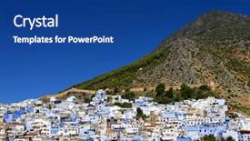 Presentation with africa - PPT theme enhanced with medina of chefchaouen morocco africa background and a ocean colored foreground