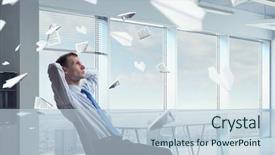  Presentation with relaxing - Amazing theme having medis - businessman relaxing in his office backdrop and a lemonade colored foreground