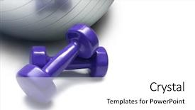  Presentation with shiny - Audience pleasing theme consisting of medis - hand weights with shiny silver backdrop and a white colored foreground