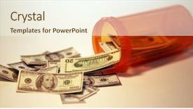  Presentation with pill bottle - Cool new presentation theme with medis - money pours backdrop and a cream colored foreground
