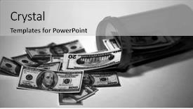  Presentation with health cost - Amazing PPT theme having medis - money pours backdrop and a light gray colored foreground