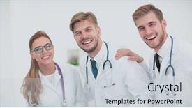  Presentation with confident - PPT theme consisting of medis - portrait of confident happy group background and a light gray colored foreground