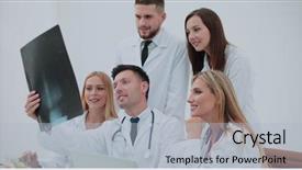  Presentation with confident - PPT theme consisting of medis - portrait of confident happy group background and a light gray colored foreground