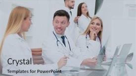  Presentation with confident - PPT theme having medis - portrait of confident happy group background and a light gray colored foreground