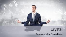  Presentation with enlightenment - Colorful presentation theme enhanced with meditates with enlightenment data report backdrop and a light gray colored foreground