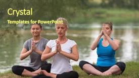  Presentation with nature river - Beautiful PPT theme featuring banking concentration - group of young healthy women backdrop and a tawny brown colored foreground