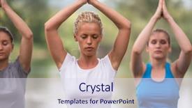  Presentation with women reproductive health - Theme featuring banking concentration - group of young healthy women background and a coral colored foreground