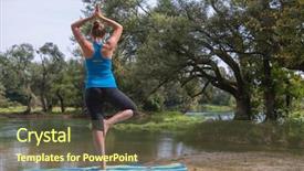  Presentation with health woman running female runner - Cool new theme with banking concentration - healthy woman relaxing while meditating backdrop and a tawny brown colored foreground