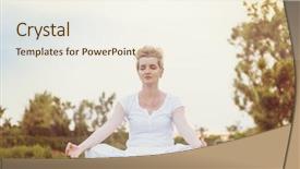  Presentation with beautiful nature - PPT layouts consisting of meditation free - healthy woman relaxing while meditating background and a cream colored foreground