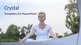  Presentation with health woman running female runner - Presentation having meditation free - healthy woman relaxing while meditating background and a sky blue colored foreground