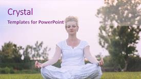  Presentation with beautiful nature - Slides featuring meditation free - healthy woman relaxing while meditating background and a pink colored foreground