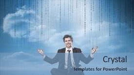  Presentation with matrix - Slide deck having meditating and smiling with matrix background and a  colored foreground