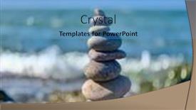  Presentation with blue waves - PPT theme with meditating-zen-stack-of-smooth background and a light blue colored foreground