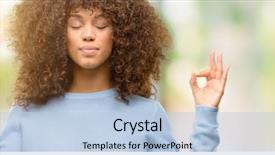  Presentation with meditation - Beautiful slide deck featuring meditation gesture with fingers yoga backdrop and a light blue colored foreground