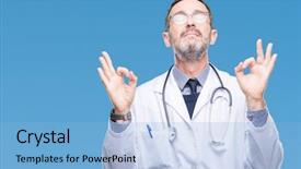  Presentation with renal cancer kidney medical concept - Theme with meditation gesture with fingers yoga background and a  colored foreground