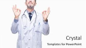  Presentation with scoliosis handwritten medical concept - PPT theme enhanced with meditation gesture with fingers yoga background and a  colored foreground