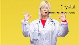  Presentation with medical concept lung cancer medical - PPT layouts consisting of meditation gesture with fingers yoga background and a  colored foreground