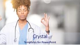  Presentation with eye african american models - PPT layouts enhanced with meditation gesture with fingers yoga background and a  colored foreground