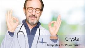  Presentation with renal cancer kidney medical concept - Slide deck with meditation gesture with fingers yoga background and a  colored foreground