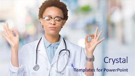  Presentation with eye african american models - Colorful slide set enhanced with meditation gesture with fingers yoga backdrop and a  colored foreground